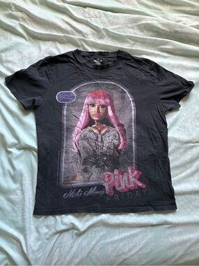 Hollister Grey Tee with Pink Nicki Minaj Graphic